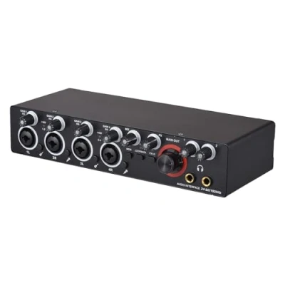 Immagine di summina scheda audio di registrazione a 4 canali con interfaccia gratuita, USB ingressi e uscite Alimentazione Phantom 24 bit/192 kHz 48 V per la professionale
