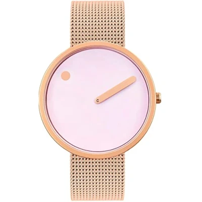 Immagine di Picto Orologio al Quarzo Unisex 40mm Rosa Oro IP Cassa con Mesh Bracciale e Quadrante