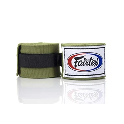 Immagine di Fairtex Muay Thai boxe fascia da polso in cotone elastico Handwraps HW2 color nero Bleach blu rosso bianco rosa viola Thaialnd utilizzato Thai, boxe, kickboxing, arti marziali,, unisex, Green