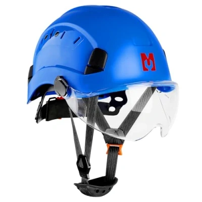 Immagine di Mustbau Casco di Sicurezza EN397, Cappello Rigido con Banda Assorbente e Visiera, Regolabile da 53 a 63cm, Materiale ABS Resistente Per Uomini Donne Blu Scuro
