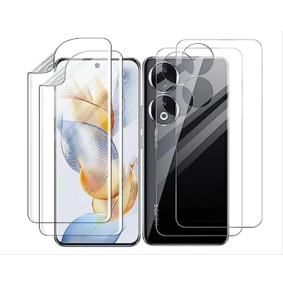 Immagine di GIOPUEY [2+2 Pezzi Pellicola Prottetiva Compatibile con Honor 90 5G, Retro Pellicola, TPU Flessibile, Ultra Sottile, Cover Compatibile, Resistente ai Graffi