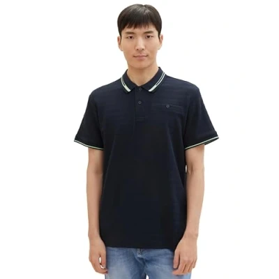 Immagine di TOM Tailor MIT Struktur Polo, Uomo, Taglia: XXL, Sky captain blue