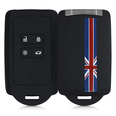 Immagine di kwmobile Custodia Compatibile con Renault 4 tasti Smart Key (solo Keyless Go) Cover Chiavi Auto Protezione Copri Telecomando Chiave Silicone Union Flag