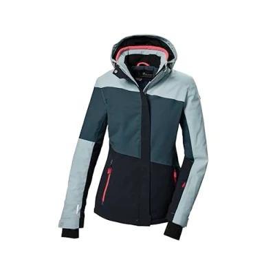 Immagine di killtec Donna Giacca da sci/giacca funzionale con cappuccio e paraneve chiusura a cerniera KSW 67 WMN SKI JCKT, hellpetrol, 44, 41961 000