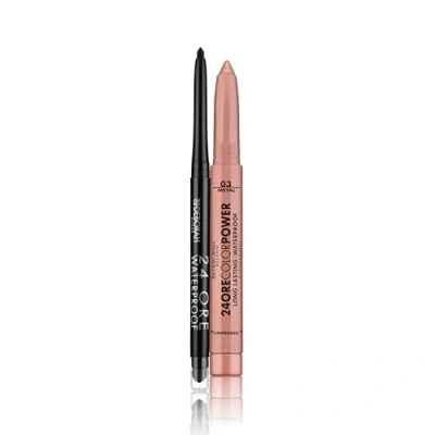 Immagine di Deborah Milano Set Makeup Matita Occhi 24 Ore Automatica Waterproof 01 Black e Ombretto in Stick Color Power, 3 Rose Bronze, a Effetto Long Lasting