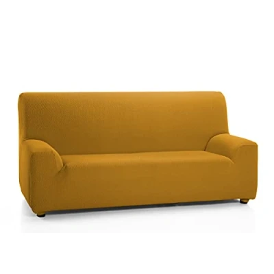 Immagine di Martina Home Tunez, Copridivano elastico, Tela (50% poliestere, 45% cotone, 5% elastan), Mostarda, 1 Posto (70 110 cm larghezza)