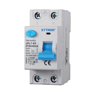 Immagine di A2ZWORLD Interruttore Differenziale Puro Tipo A 300mA, RCCB Classe 300mA 2P 40A, 1P+N 2 Poli 6kA 220V, Occupa Moduli Barra DIN