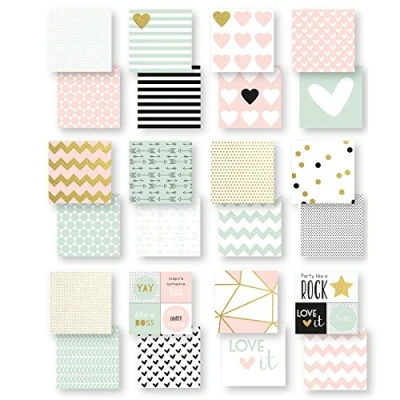 Immagine di Vaessen creative Love it Collection double Sided Paper 24 fogli di cartoncino, multicolore, 16.5 x cm 6.5 6.5&quot;