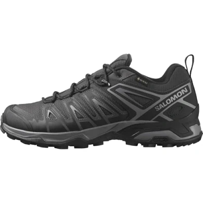 Immagine di Salomon X Ultra Pioneer Gore Tex Scarpe Impermeabili Escursionismo da Uomo, Qualsiasi condizione meteo, Tenuta del piede sicura, Stabilità e ammortizzazione, Phantom/Black/Quiet Shade, 43 1/3 EU