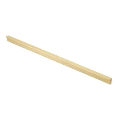 Immagine di GTV Maniglia per mobili Pillar in alluminio color oro chiaro spazzolato, sottile ed elegante, alti, versatile, 360 x 18,5 10,7 mm, con viti, moderna e funzionale