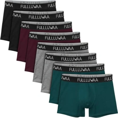Immagine di Fullluwaa Boxer (Pacco da 8) Uomo Cotone Elasticizzato Intimo Mutande