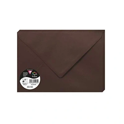 Immagine di Clairefontaine 55232C Pacco da 20 Buste gommate Formato C5 (16,2x22,9cm) 120g/m² Color Cacao Inviti Eventi e Corrispondenza Gamma Pollen Carta Premium Liscia