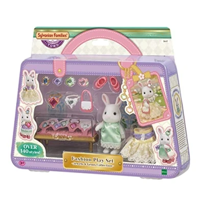 Immagine di Sylvanian Families EPOCH Snow Rabbit Sorella Maggiore Ruby Fashion Play Set Collezione Gioielli &amp; Gemme, Multicolore, 10.4 x 4.5 5.6 cm, 5647