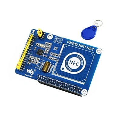 Immagine di Waveshare PN532 NFC Hat for Raspberry Pi I2C / SPI/UART Interface Near Field Communication Supports Various NFC/RFID Cards Like MIFARE/NTAG2xx Python/C, STM32, Arduino Code Provided