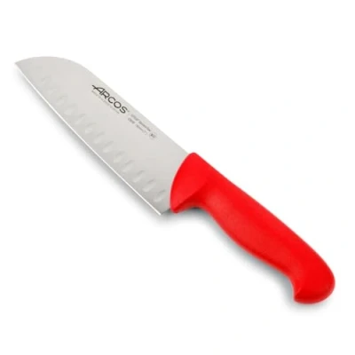 Immagine di Arcos Serie 2900 Coltello Santoku Giapponese Coltelli asiatici Lama Acciaio Inossidabile Nitrum 180 mm Manico Polipropilene Colore Rosso