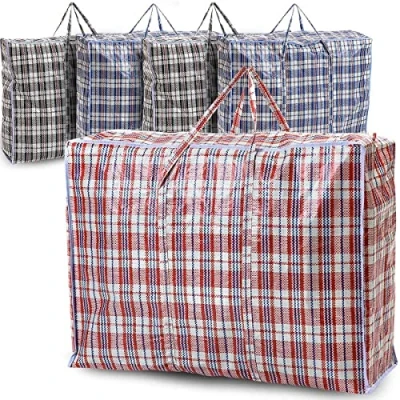 Immagine di Confezione da 5 sacchetti per lavanderia con cerniera, resistenti, extra large, riutilizzabili, 60 x 80 cm