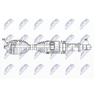Immagine di NTY NPW BM 167 Albero motore / Semiasse Assale anteriore Dx 930 BMW: 2 Active Tourer, MINI: Clubman