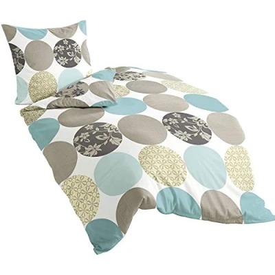 Immagine di Bierbaum, Set Copripiumino singolo e federa in raso, Multicolore (Mehrfarbig), 135 cm x 200