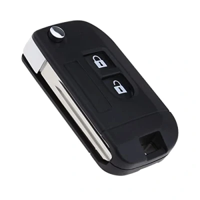 Immagine di Create idea Guscio per chiave telecomando a 2 pulsanti compatibile con Micra Note, Navara, Qashqai Murano Patrol X Trail Almera custodia pieghevole lama non tagliata
