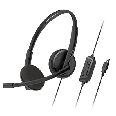 Immagine di Creative HS 220 Cuffie On Ear via cavo Stereo Nero Riduzione del rumore microfono regolazione volume, Muto