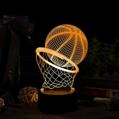 Immagine di Deluisho 3D Lampada Pallacanestro, Luce Notturna pallacanestro per Bambini, da basket 3D, Vision Dimmerabile con Telecomando a 16 Colori, Regalo Sorpresa i Bambini