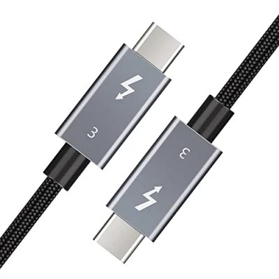Immagine di cavo Thunderbolt 3 da 2 m, supporta 100 W, di ricarica / trasferimento dati 40 Gbps, USB C a C, compatibile con SSD esterni, eGpu Type MacBook, Dell, iPad Pro 2020, pixel, hub docking