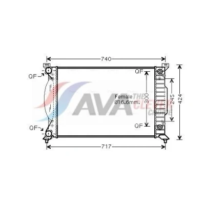 Immagine di PRASCO AI2202 Radiatore motore Alluminio 632 415 34 con giunti rapidi Alette di raffreddamento montate meccanicamente AUDI: A4 B7 Avant, B6 Avant