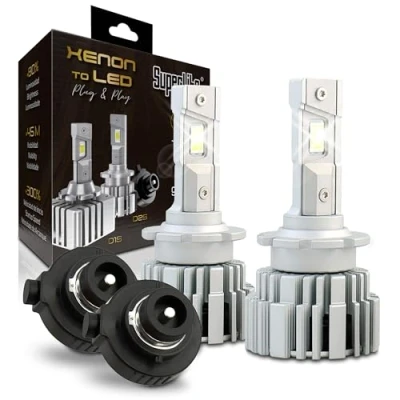 Immagine di Superlite Kit lampada di conversione da Xenon a LED D2S Plug &amp; Play Gold Series 6000K / 9000 lumen 12 24V 45W per auto e camion