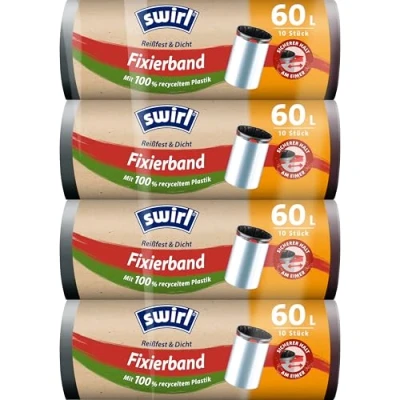 Immagine di Swirl 60 l 216618 Sacchetto per la spazzatura, 4 x 10 l, colore: Nero