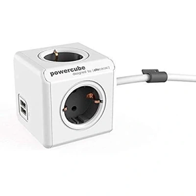 Immagine di Allocacoc Cube 4 + 2 USB 1, 5 m cavo, 1 pezzi, bianco, 47529