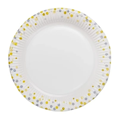 Immagine di Talking Tables Eleganti piatti di carta usa e getta, perfetti per compleanni, matrimoni, barbecue, picnic. Stoviglie convenienti! Elegante conveniente: 23 cm, confezione da 10