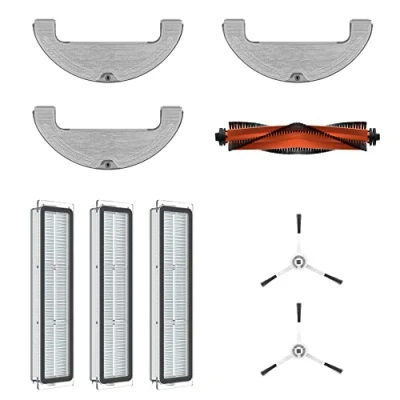 Immagine di Dreame Kit Accessori per D10 Plus, 1x Spazzola principale, 2x Spazzole laterali, 3x Filtro antipolvere, Panno lavabile l&#039;aspirapolvere Robot originali