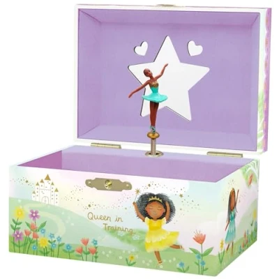 Immagine di Scatola per gioielli musicale ballerina ragazze Carillon bambini con specchio, regali di compleanno nera bambine 15,2 x 11,8 8,9 cm 3 10 anni