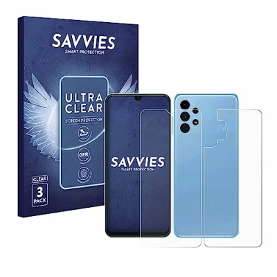 Immagine di savvies (6 Pezzi Pellicola Protettiva per Samsung Galaxy A13 (Fronte+Retro) Protezione Schermo Trasparente