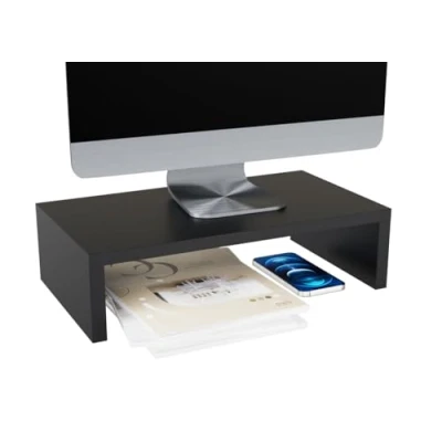 Immagine di ComfortCove supporto per monitor, monitor computer a 1 livelli, laptop, computer, stampante con ripiano, ideale il tuo ufficio casa, Nero