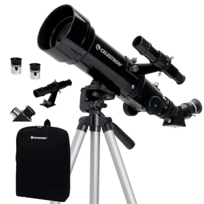 Immagine di Celestron 21035 Travel Scope 70 Kit telescopio rifrattore portatile con zaino, nero
