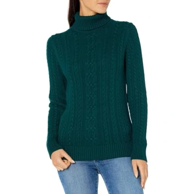 Immagine di Amazon Essentials Maglione A Collo Alto Intrecciato con Screziatura (Taglie Forti Disponibili) Donna, Verde Bosco, 4XL Plus