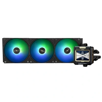 Immagine di Thermalright FW360 Black ARGB CPU Dissipatore a Liquido con 3 Ventole PWM, RPM 2000RPM, Schermo LCD IPS, Risoluzione 320 * 240, per AMD: AM4/AM5/Intel LGA1700