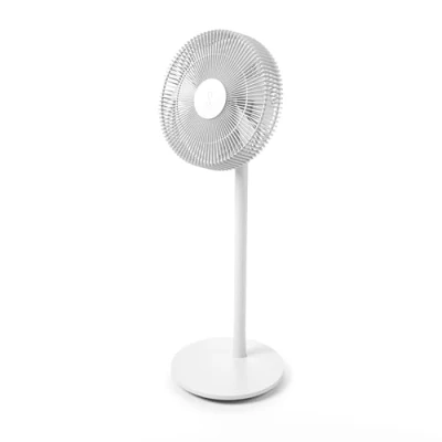 Immagine di Stadler Form Ventilatore portatile Finn, da pavimento, tavolo certificato per esterni, con telecomando, funzione girevole, 8 velocità, timer 1 a ore, funzionamento batteria, bianco