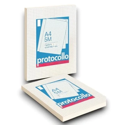 Immagine di Aurora Store.it, RISMA FOGLI PROTOCOLLO QUADRETTI 5 MM SENZA MARGINE 21X29 CM 60 GR 200 FF, Bianco