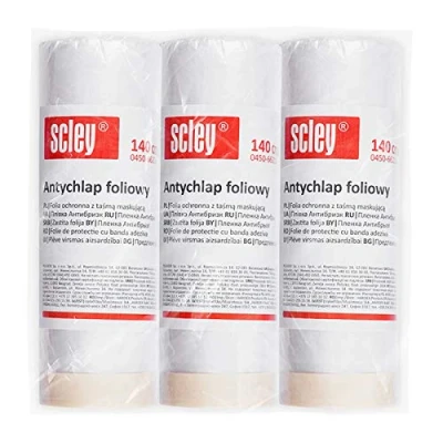 Immagine di Scley pellicola protettiva per pittor, Protezioni superficiali di ampio 140cm, Lunghezza 20m, 3 pezzo telone plastica, Serie *66*, trasparente, A0450 660314