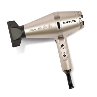 Immagine di G3 Ferrari G30059 Phon Prtofessionale &quot;Texta Gold&quot; Motor AC, 2 Velocità, 3 Temperature, Funzione Ioni, Getto d&#039;aria Fredda, Diffusore, 2200W, Gold