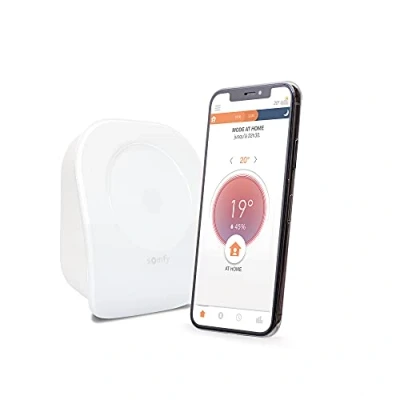 Immagine di Somfy 1870775 Termostato connesso Radio V2 Senza fili Per riscaldamento o caldaia individuale Contatto secco Compatibile con Amazon Alexa, Google Assistant e TaHoma