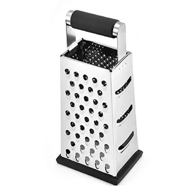 Immagine di NILICAN Grattugia verticale in acciaio INOX a quattro lati per cetrioli, carote e formaggio, grattugia, melone, pialla, patate, piallatrice, manico antiscivolo, pelapatate, pialla
