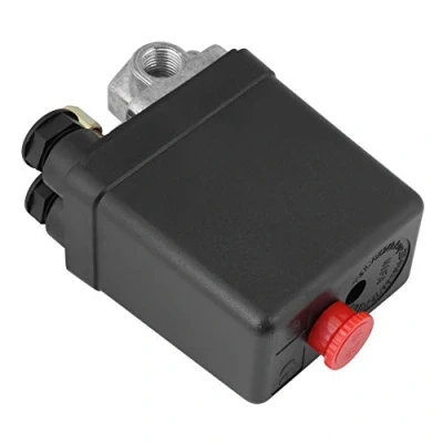 Immagine di Regolatore di controllo pressostato per compressore a quattro vie 240V 16A con manometri riduzione rapida della pressione 90PSI 120PSI