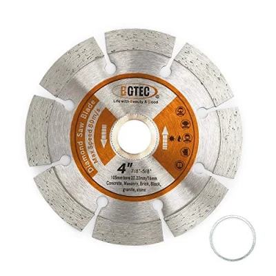 Immagine di Lame Diamantate Segmentate per Sega Elettrica, BGTEC 1 Pezzo 105 mm Disco da Taglio uso Generico a Secco o Umido Muratura di Mattoni Pietra e Cemento