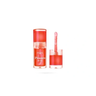 Immagine di Pupa Gloss Pleasure Lip Oil, Elisir per Labbra Extra Nutriente, Finish Lucido Effetto 3D Disponibile in 4 Varianti di Colore e Trattamento (003 Yummy Strawberry, Aroma Fragola)