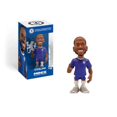 Immagine di MINIX Raheem Sterling con Camicia Chelsea, Gamma Bandai Football Toys, colleziona Le tue Figure e Squadre di Calcio preferite, Tinta Unita, Colore, MN14323