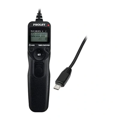 Immagine di PHOLSY Fotocamera Telecomando con Intervallometro S8 Cavo di Scatto Remoto per Sony a1 a9 a9M2 a7 a7M2 a7M3 a7M4 a7RM5 a7RM4 a7SM2 a6600 a6500 a6400 a6100 RX100M5 RX100M6 RX100M7 HX99 HX400