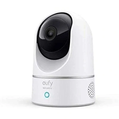 Immagine di eufy Indoor Cam 2K Pan &amp; Tilt Home Security Camera per la sorveglianza interna, umana e Pet AI, funziona con Assistenti vocali, Motion Tracking, Visione Notturna., Bianco